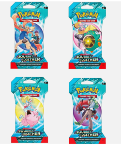 4 Pokemon TCG Journey Together Sleeved Booster Packs FULL ART SET! - Image 1