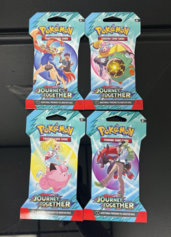 4 Pokemon TCG Journey Together Sleeved Booster Packs FULL ART SET! - Image 3