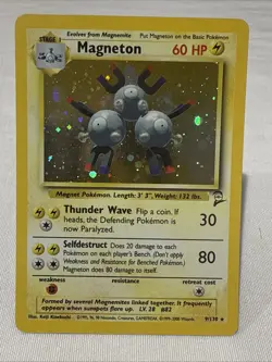 Pokemon TCG Magneton Base Set 2 Holo Unlimited Rare Card 9/130 LP Condition - Image 1