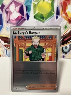 Lt. Surge’s Bargain 120/132 Uncommon Reverse Holo Pokemon TCG Mega Evolution NM - Image 1