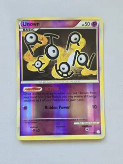 Pokemon TCG; Unown 54/123 - Heart Gold & Soul Silver - Reverse Holo Uncommon LP - Image 1