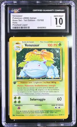 Pokemon Venusaur Set Base 1edizione Cgc 10 Italiano 15/102 Holo Ita ERROR POP 1 - Image 1