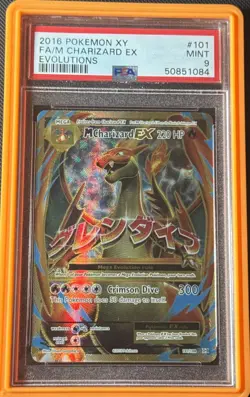 PSA 9 Full Art/M Mega Charizard EX 2016 Pokemon XY Evolutions 101/108 - Image 1