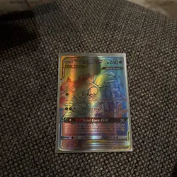 Pokemon Unbroken Bonds Full Art Rainbow Pheromosa & Buzzwole GX Card 215/214 AQ3 - Image 1