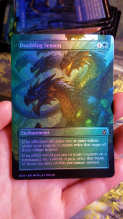 Doubling Season FOIL Proxy Playtest Card with Custom Fantasy Hydra Art Design - Image 2