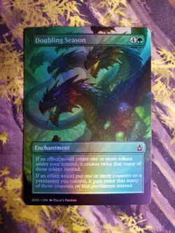 Doubling Season FOIL Proxy Playtest Card with Custom Fantasy Hydra Art Design - Image 3