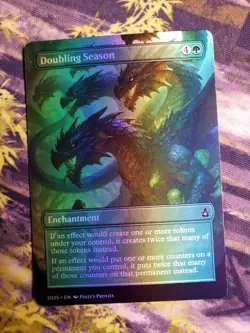 Doubling Season FOIL Proxy Playtest Card with Custom Fantasy Hydra Art Design - Image 4