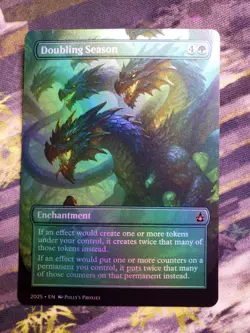 Doubling Season FOIL Proxy Playtest Card with Custom Fantasy Hydra Art Design - Image 5