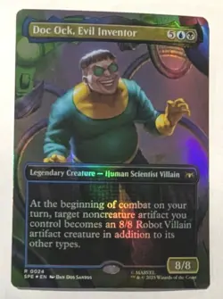 Doc Ock, Evil Inventor (Borderless) Marvel's Spider-Man Foil - MTG RARE - Image 1