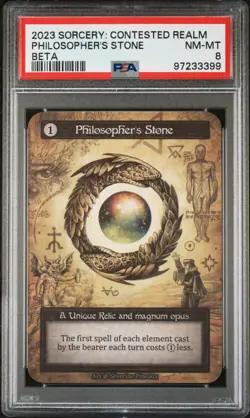 Sorcery Contested Realm - PSA 8 NM-MT - Philosopher's Stone Non Holo - Beta - Image 1