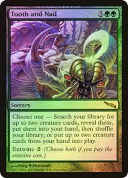 Magic the Gathering TOOTH AND NAIL #134/306 Mirrodin Green Rare Foil 2003 - Image 1