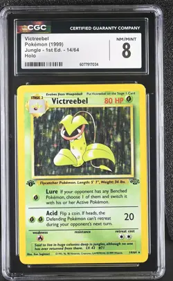 CGC 8 Victreebel 1999 Jungle 1st Edition 14/64 Holo Pokemon Card - Image 1