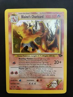 Blaine's Charizard 2/132 Gym Unlimited Edition Holo Vintage Pokemon Near mint - Image 1