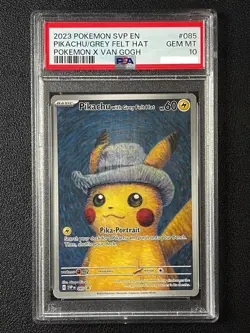 PSA 10 Pokemon Van Gogh Pikachu with Grey Felt Hat Svp Black Star Promos SVP085 - Image 1
