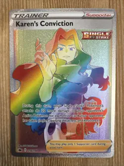 Karen's Conviction 216/198 - Chilling Reign Secret Rare Pokemon TCG NM - Image 1