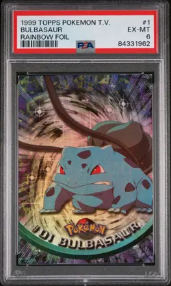 1999 Topps Pokemon TV #1 Bulbasaur Rainbow Holo - PSA 6 - Image 1