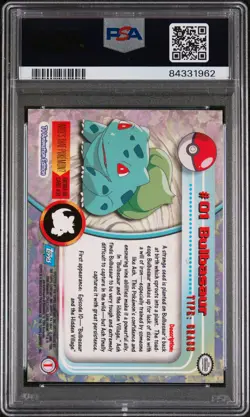 1999 Topps Pokemon TV #1 Bulbasaur Rainbow Holo - PSA 6 - Image 2