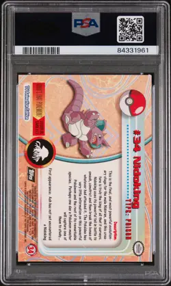 1999 Topps Pokemon TV 34 Nidoking Holo - PSA 7 - Image 2