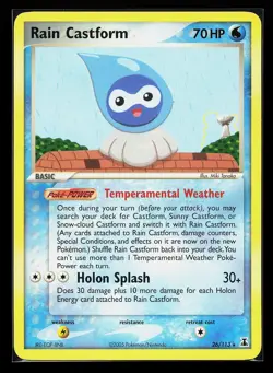 Rain Castform 26/113 Rare EX Delta Species Pokemon Card - Image 1