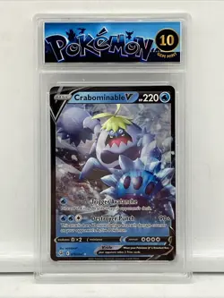 Graded 10 Gem Mint Crabominable V 076/264 Swsh08: Fusion Strike Holo Pokemon TCG - Image 1