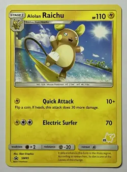 Pokemon Alolan Raichu SM65 (NM) STAMPED Sun & Moon: Black Star Promo 2019 - Image 1