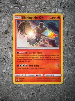 Pokemon TCG Cards Shining Ho-Oh SM70 Black Star Promo Holo LP-MP - Image 3