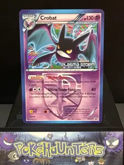 Pokemon Card Crobat BW51 Plasma Storm Prerelease Promo Staff Light Play - Image 1