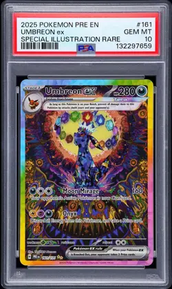 2025 POKEMON PRE EN-PRISMATIC EVOLUTIONS #161 UMBREON EX PSA 10 - Image 1