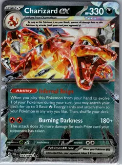 Charizard ex - 054/091 SV: Paldean Fates - Pokemon Card - NM - Image 1