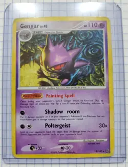 Pokemon 2008 Gengar Non Holo 18/100 Card LV43 Stage 2 Vintage Nintendo TCG HP110 - Image 1