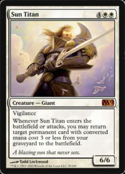 MTG magic cards 1x Sun Titan Magic 2012 Light Play, English - Image 1