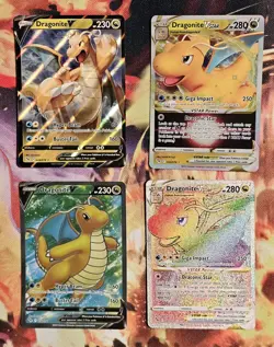 Pokemon Go TCG Dragonite V Full Art Holo Ultra Secret Rare Card Lot PSA BGS - Image 1