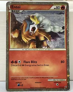 Entei Blackstar Promos HGSS20 HeartGold SoulSilver Holo Rare MP/HP Pokemon TCG - Image 1