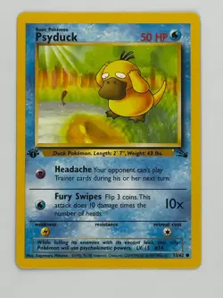 Pokemon Fossil Psyduck 53/62 - 1st Edition Non-Holo - WOTC 1999 - NEVER PLAYED - Image 1