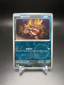Pokemon Paldean Fates 062/091 Maschiff Reverse Holo Costco Error Pattern - Image 1
