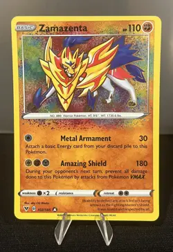 Pokemon TCG Zamazenta Vivid Voltage 102/185 Holo Amazing Rare - Image 1