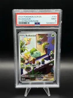 Pokemon TCG Bulbasaur Stellar Crown Illustration Holo Card 143/142 PSA 9 - Image 1