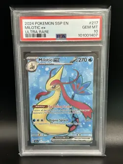 2024 Pokemon Surging Sparks MILOTIC EX #217 Ultra Rare PSA 10 Card GEM MINT - Image 1