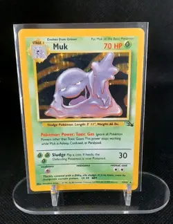 Pokemon TCG Muk 13/62 Holo Rare fossil Pokemon Card WOTC - LP - Image 1