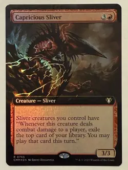Capricious Sliver Extended Art Foil - Commander Masters MTG - Image 1