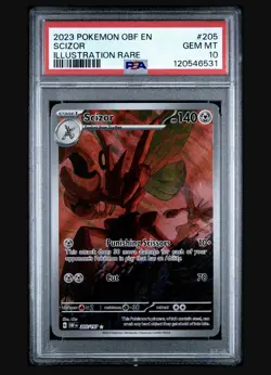2023 Pokemon SV Obsidian Flames OBF EN Scizor #205/197 PSA 10 - Image 1