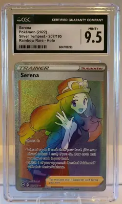 Serena 207/195 Silver Tempest Rainbow Rare Trainer Pokemon TCG CGC 9.5 MINT+ - Image 1
