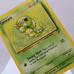 Pokemon TCG - Caterpie 68/130 Base Set 2 Common WOTC 1999 - PL Crease - Image 1