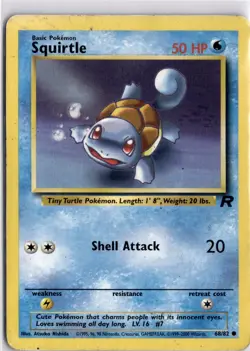 Squirtle 68/82 Team Rocket Trading Card WOTC TCG - Image 1