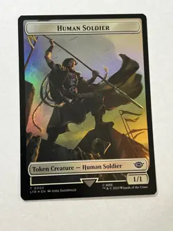 FOIL Human Soldier 0002 / Food Token 0011 - MTG Lord of the Rings NM - Image 1