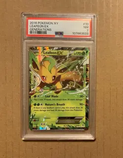 2016 POKEMON XY GENERATIONS #10 LEAFEON EX PSA 7 🔥 - Image 1