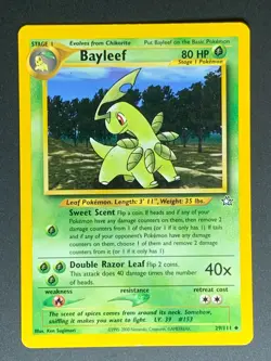 Bayleef 29/111 Uncommon Neo Genesis Unlimited Pokemon TCG Card 2000 Non Nolo - Image 1