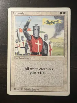 MTG Crusade Revised Edition Regular Rare - BANNED card Very Heavy Play - Image 1