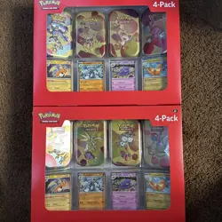 Pokemon 4 Pack Mini Tins + 4 Promo Cards Bundle - 151 SAMS CLUB EXCLUSIVE 2x - Image 1