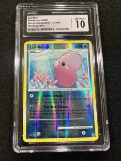 Pokemon Luvdisc Reverse Holo 77/106 from Great Encounters in a CGC 10 !! - Image 1